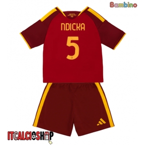 AS Roma Evan Ndicka #5 Prima Maglia Bambino 2026-27 Manica Corta (+ Pantaloni corti)